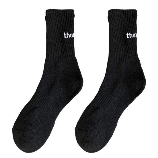Couple Socks Solid Color Daily Wear Super Soft Fine Stitching Alphabet Socks for Running