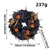 Halloween Black Maple Wreath Ghost Party Decorative Pumpkin Vine Hoop Door Hanging Prop