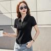 Women's Slim Fit Short-Sleeve Lapel Polo T-Shirt - High-End Summer Petite Top