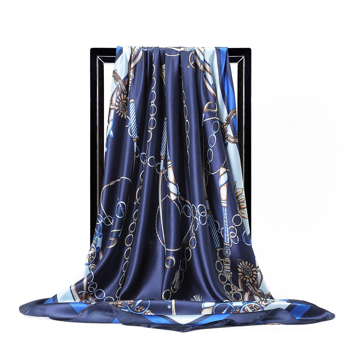 

Женская мода квадратный винтажный принт атласный шейный платок солнцезащитный шарф шарфы шаль высокое качество 1 шт 90*90 см 90-90cm