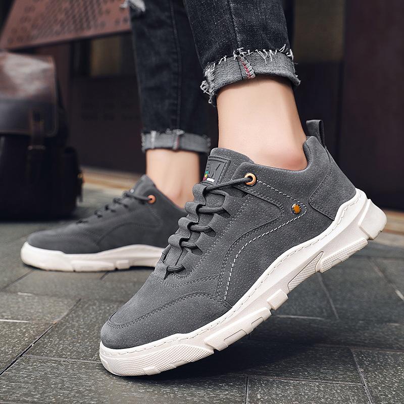 Winter Platform Boots Men Black Work Shoes Outdoor Sport Leather Low Top shoes Boot Fashion Running Shoe for Men 2024