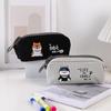 Canvas Pencil Case For Students Large Capacity Zipper Storage Bag For Girls