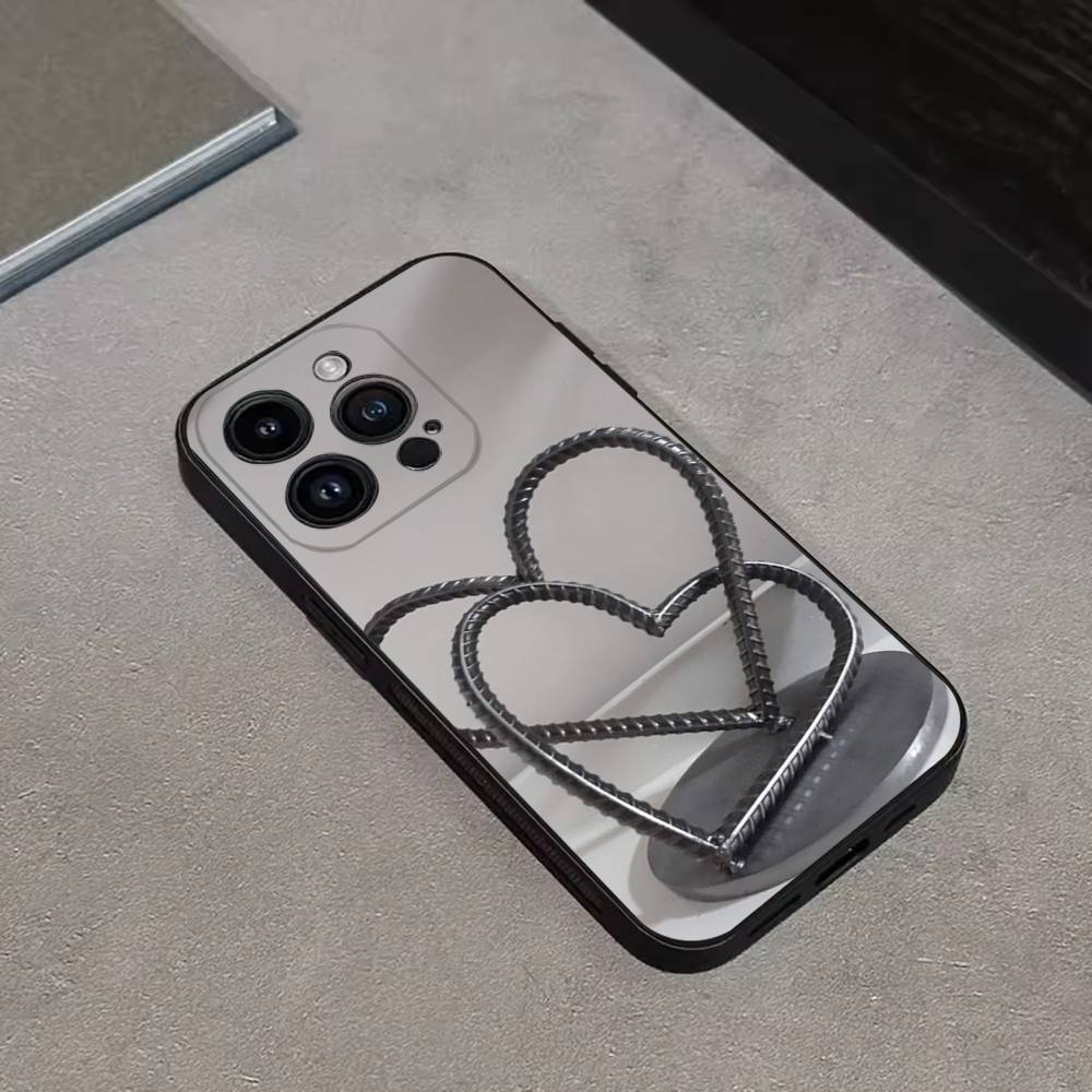 

Road Bike Chain Heart Phone Case For iPhone 17,16,15,14,13,12,11 Plus,Pro Max,XS,X,XR,SE,Mini,8,7,Soft Silicone Black Cover iPhone14