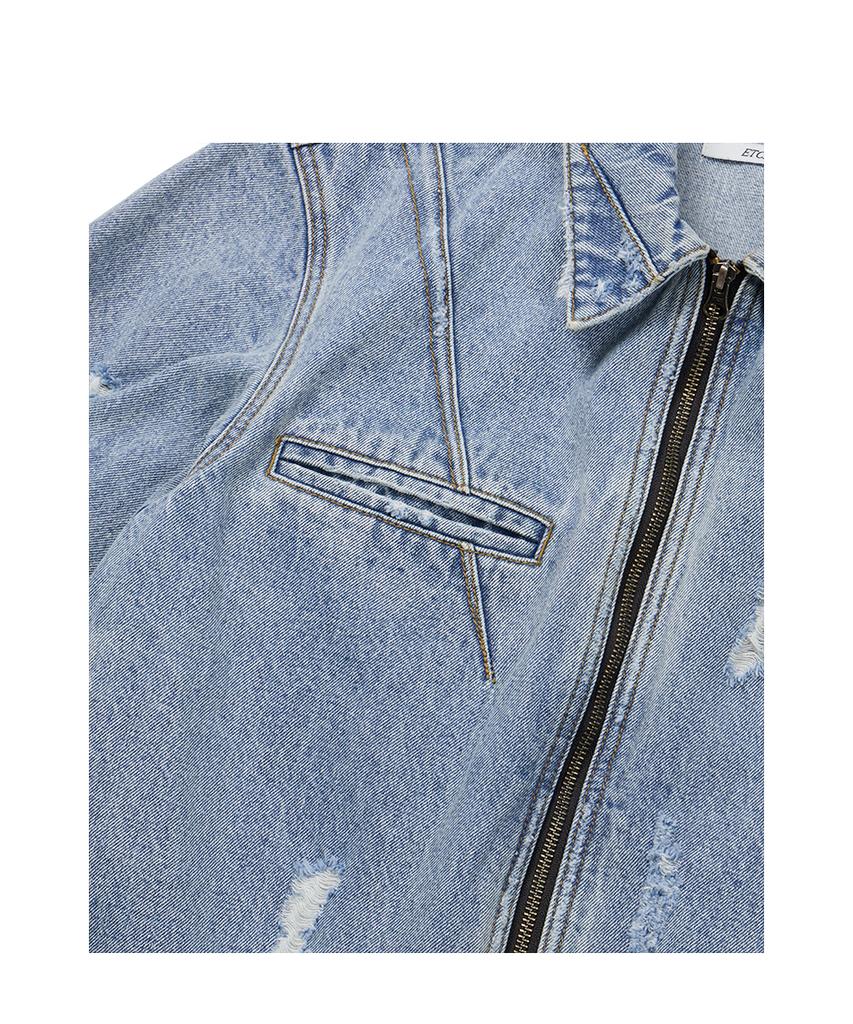 Etce Destroyed Dart Trucker Jacket (Blue)