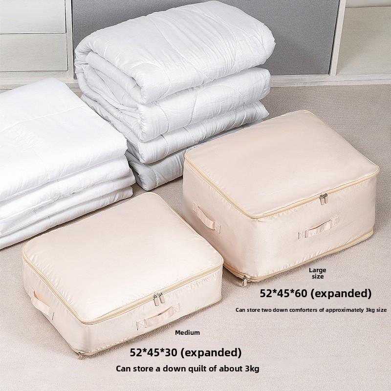 Cotton Satin Duvet Storage Bag Large Collapsible Organizer For Bedroom And Travel Use