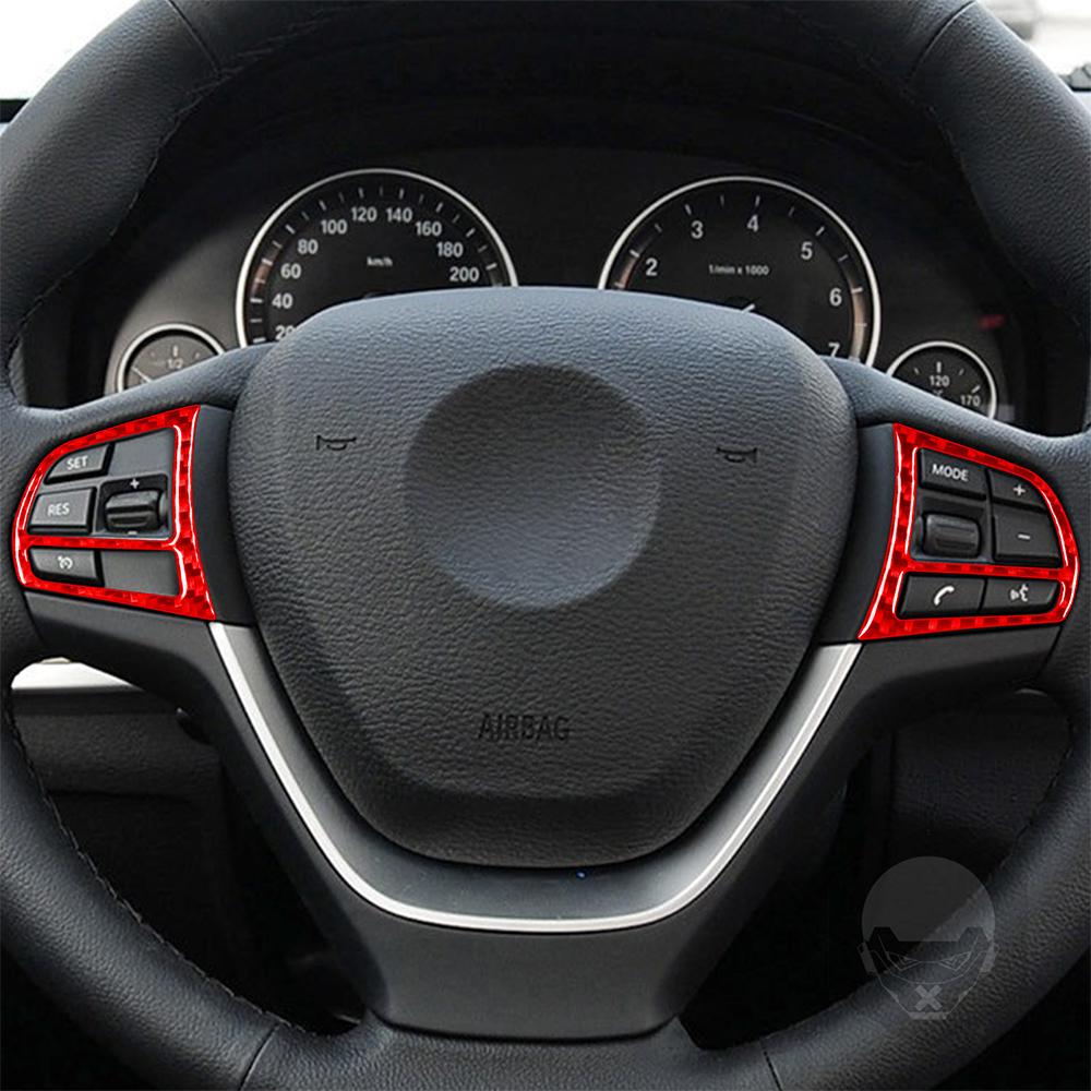 Für BMW X3 F25 2011-2017 X4 F26 14-17 Carbon Fiber Lenkrad Panel Taste Dekorative Streifen Auto innen Dekoration