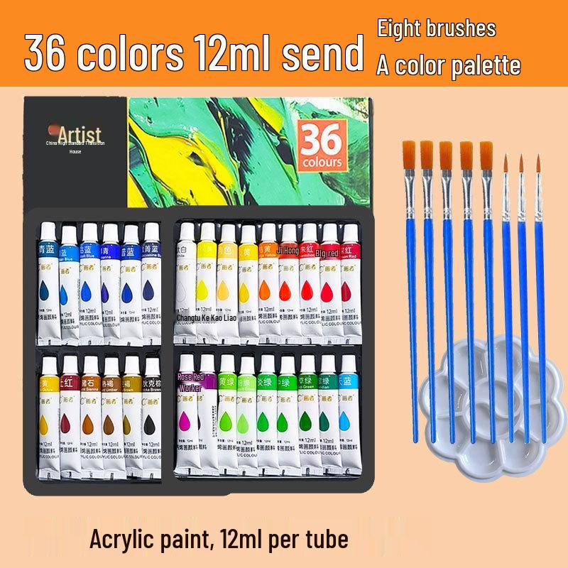 Acrylfarbenstift-Set: 5/12ml, Palette, für Kinder & Schüler, DIY Kunst