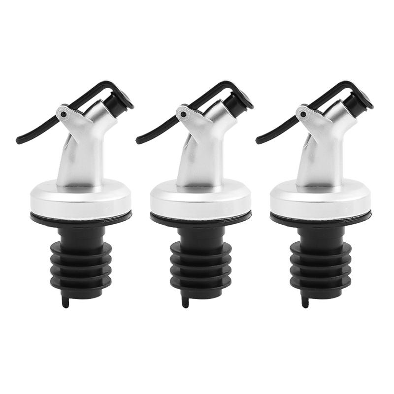 3/2/1pcs Oil Bottle Stopper Olive Oil Sprayer Wine Liquor Dispenser Food Grade Seal Leak-proof Rubber Lock Nozzle Kitchen Gadget