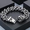 Domineering Retro Skull Men'S Titanium Steel Bracelet, Personalized Rock Punk Ghost Head Bracelet Accessories