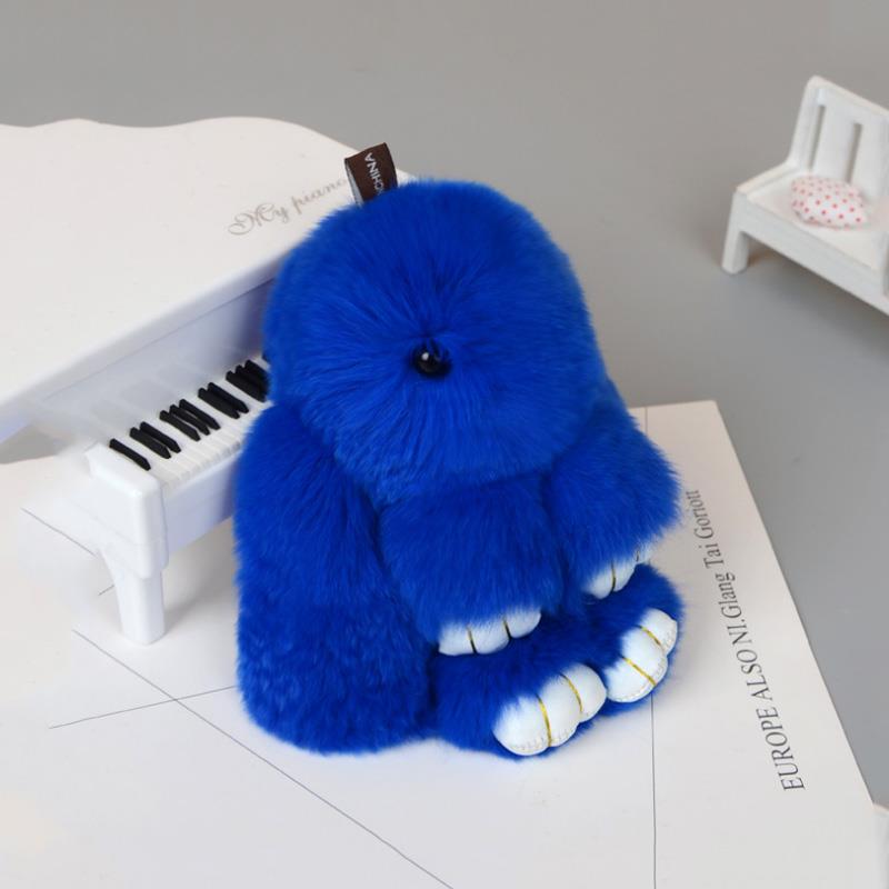 Plush Bunny Keychain Women Fur Angel Rabbit Key Ring Hare Plush Dolls Toy Girls Bag Car Key Pendant