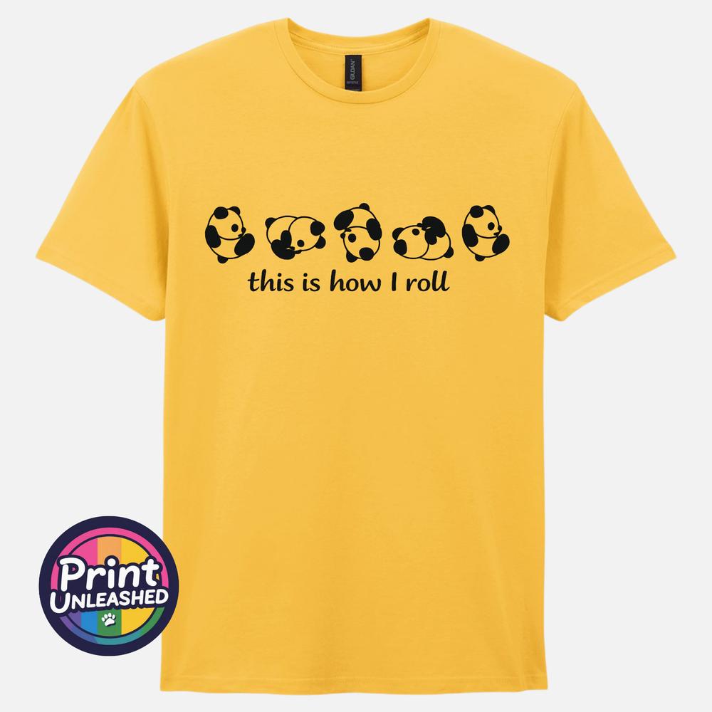 Funny Panda TShirt This Is How I Roll Cute Humour Slogan Tee Unisex S2XL