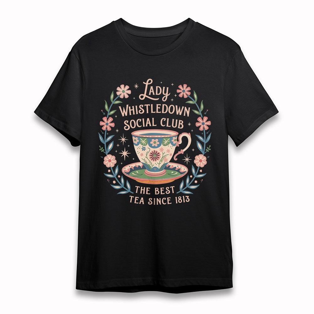 

Women s Classic T-Shirt Floral Teacup Graphic Tee Short Oversize Cotton Black XL