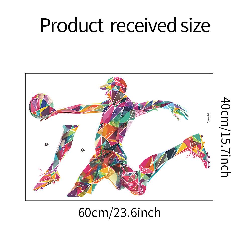 Creative Puzzle Basketball Player Wall Sticker Self-Adhesive for Kids Bedroom Wall Decoration