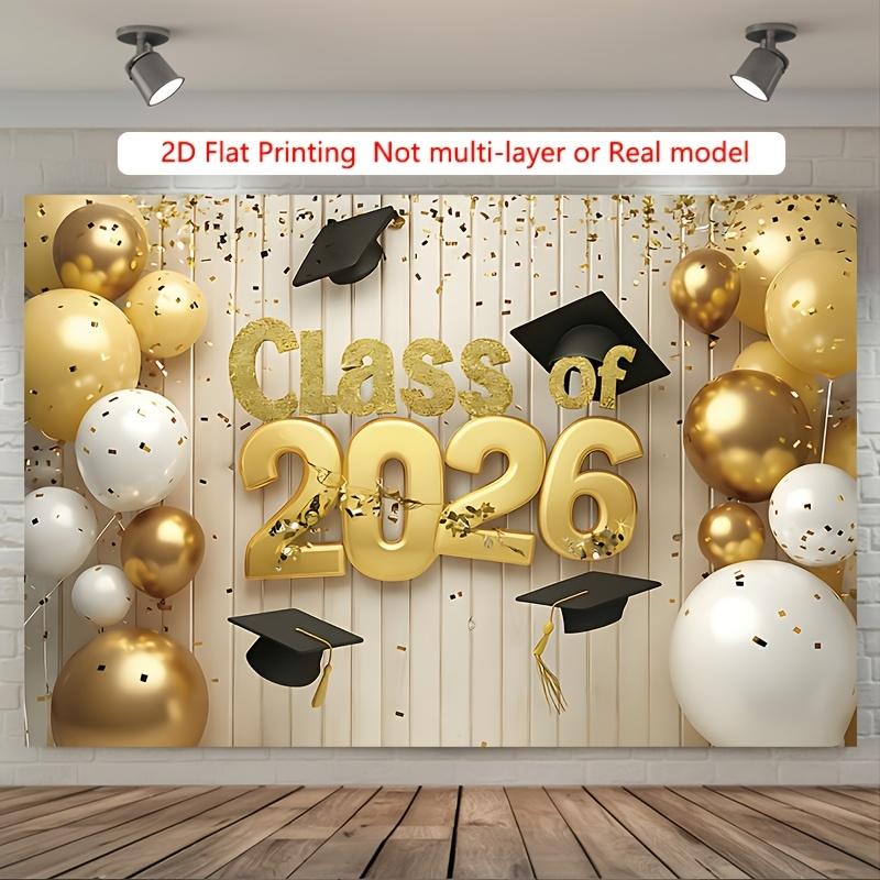 2D 1 piece background fabric for the graduation party of the 2026 graduating class polyester banner decoration