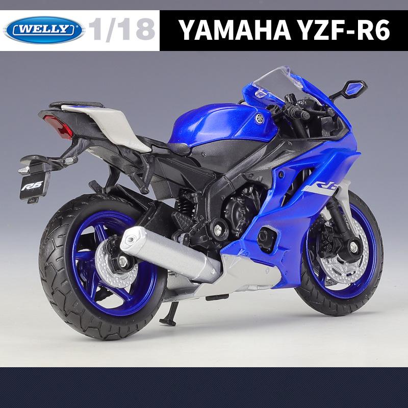 Welly 1/12 Yamaha YZF-R6 Alloy Racing Motorcycle Model Diecast Metal Street Sports Motorbike Model Collection Childrens Toy Gift