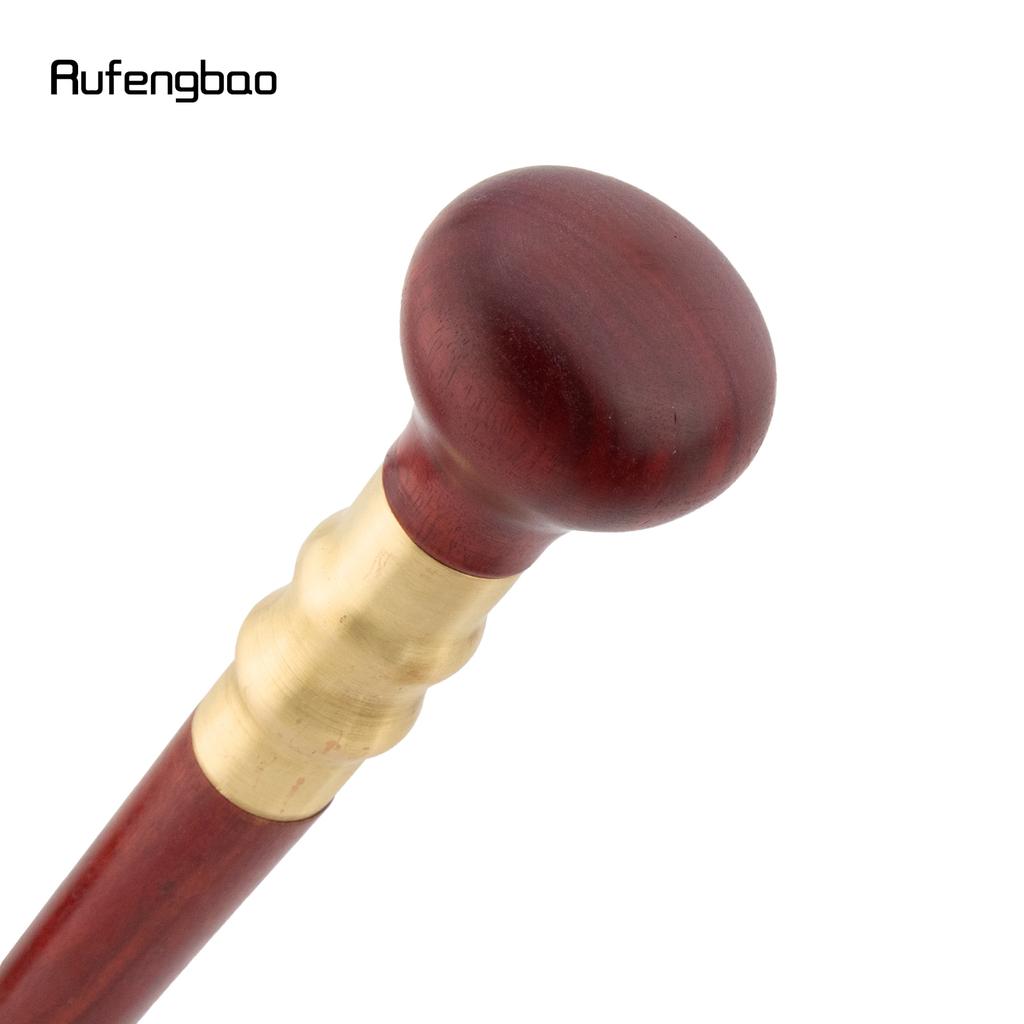 Red Round Wooden Single Joint Walking Stick Decorative Cospaly Party Wood Walking Cane Halloween Mace Wand Crosier 87cm
