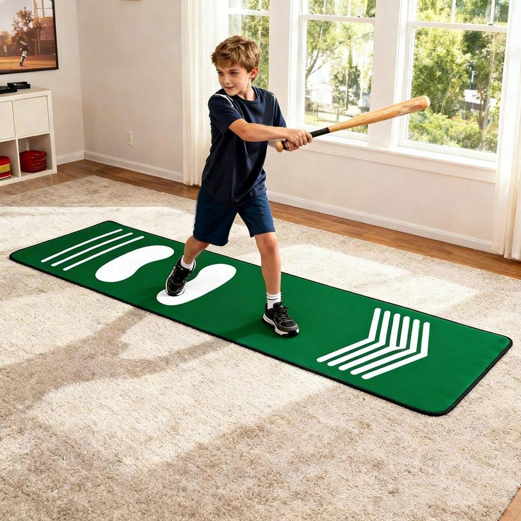 Batting Mat Softball Hitting Training Pad Beginner Baseball Pitching Mat For Youth Beginners School Indoor Outdoor Sports Gym