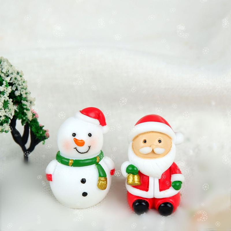 Cartoon Christmas Tree Snowman Santa Claus Micro Landscape Resin Decoration Ornaments Dollhouse Cute Gardening Accessories
