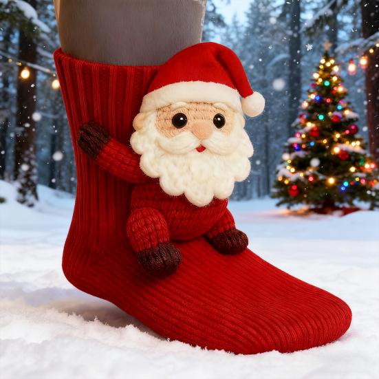 3D Strick Weihnachtsstrümpfe für Frauen Mädchen Neuheit 3D Weihnachtsmann Schneemann Rentier Weihnachten Boden Teppich Socken für Winter Feiertag Party Deko