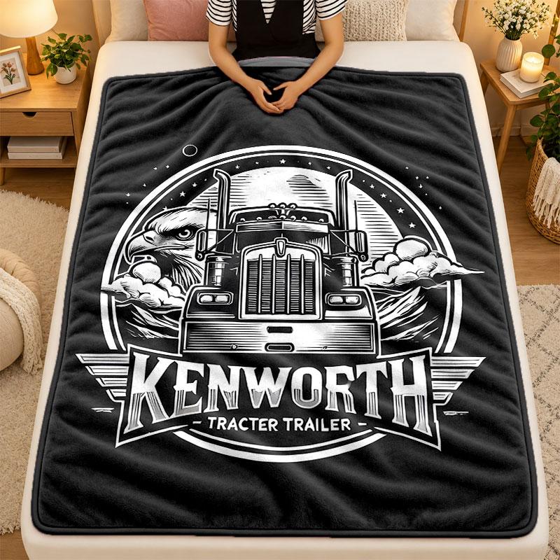 Flannel BlanketKenworth Trucks Warm Soft Throw Blanket for Indoor Sofa Bed Living Room Use