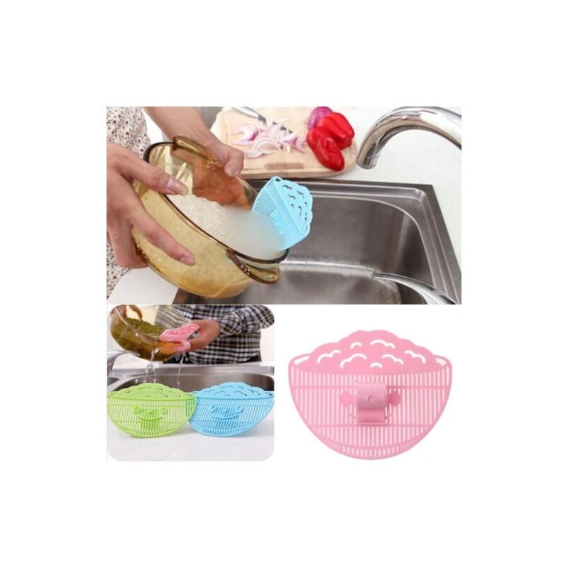 Plastic Smile Face Kitchen Food Filter With Clamp For Fruits And Vegetables Cleaning