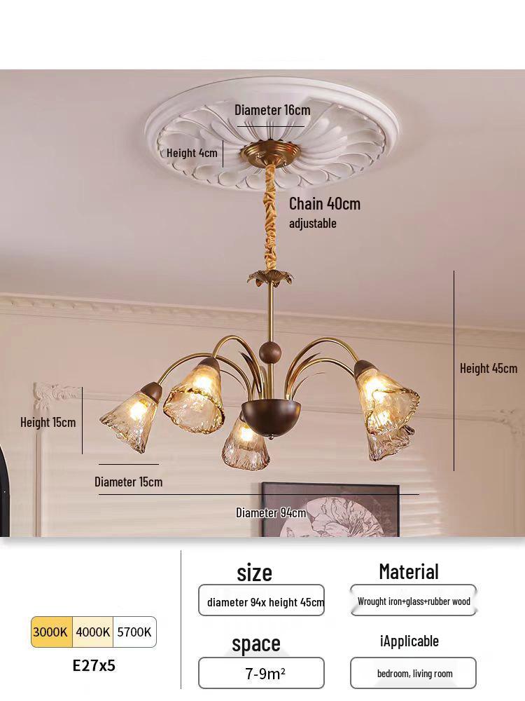 Mid-Century American Retro Living Room Chandelier