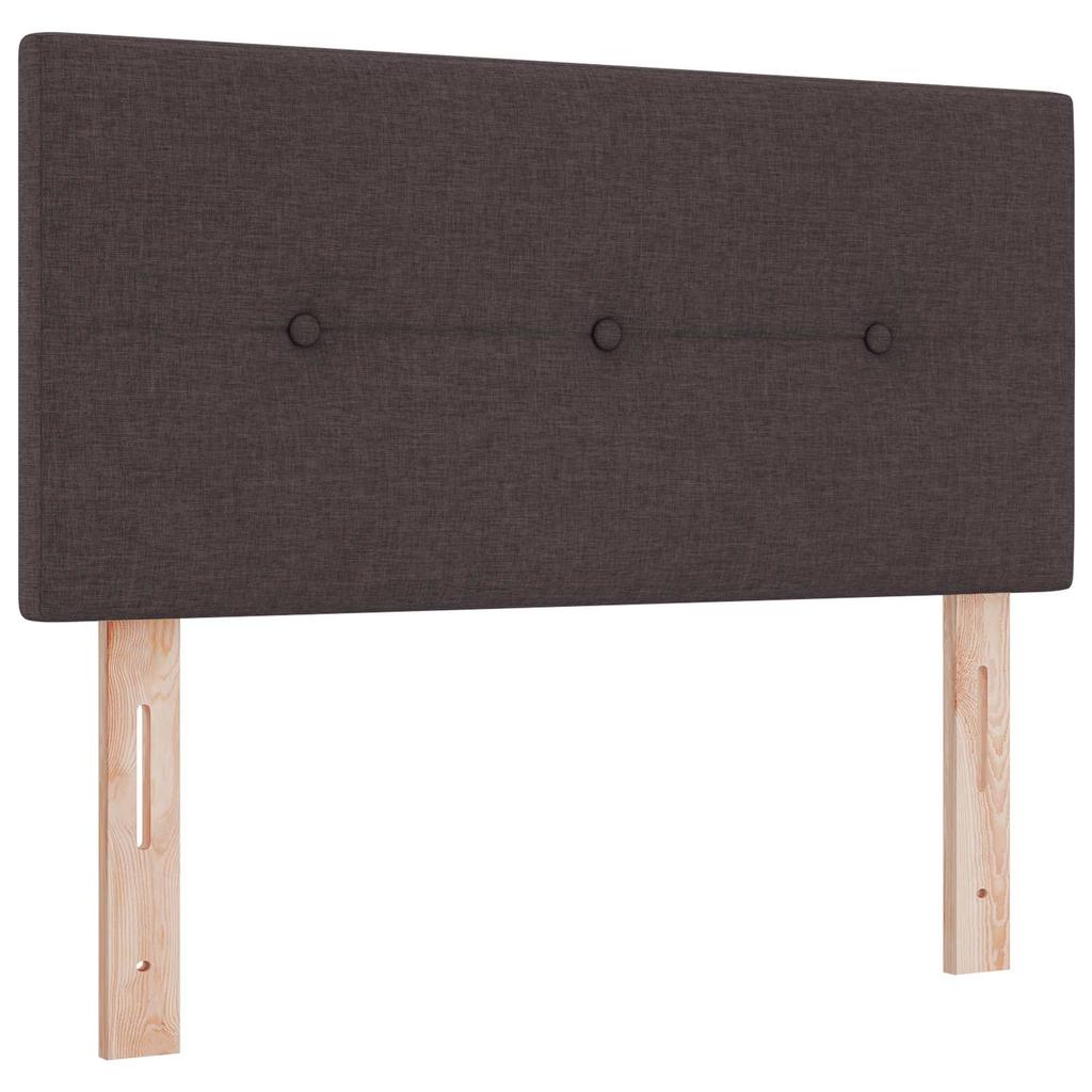 Box Spring Bed with Mattress Dark Brown 120 x 190 cm Fabric