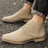 Ankle Boots Men's Leather Boots Low-top Men's Shoes Comfortable and Breathable Pointed Toe European and American Style Short Boots