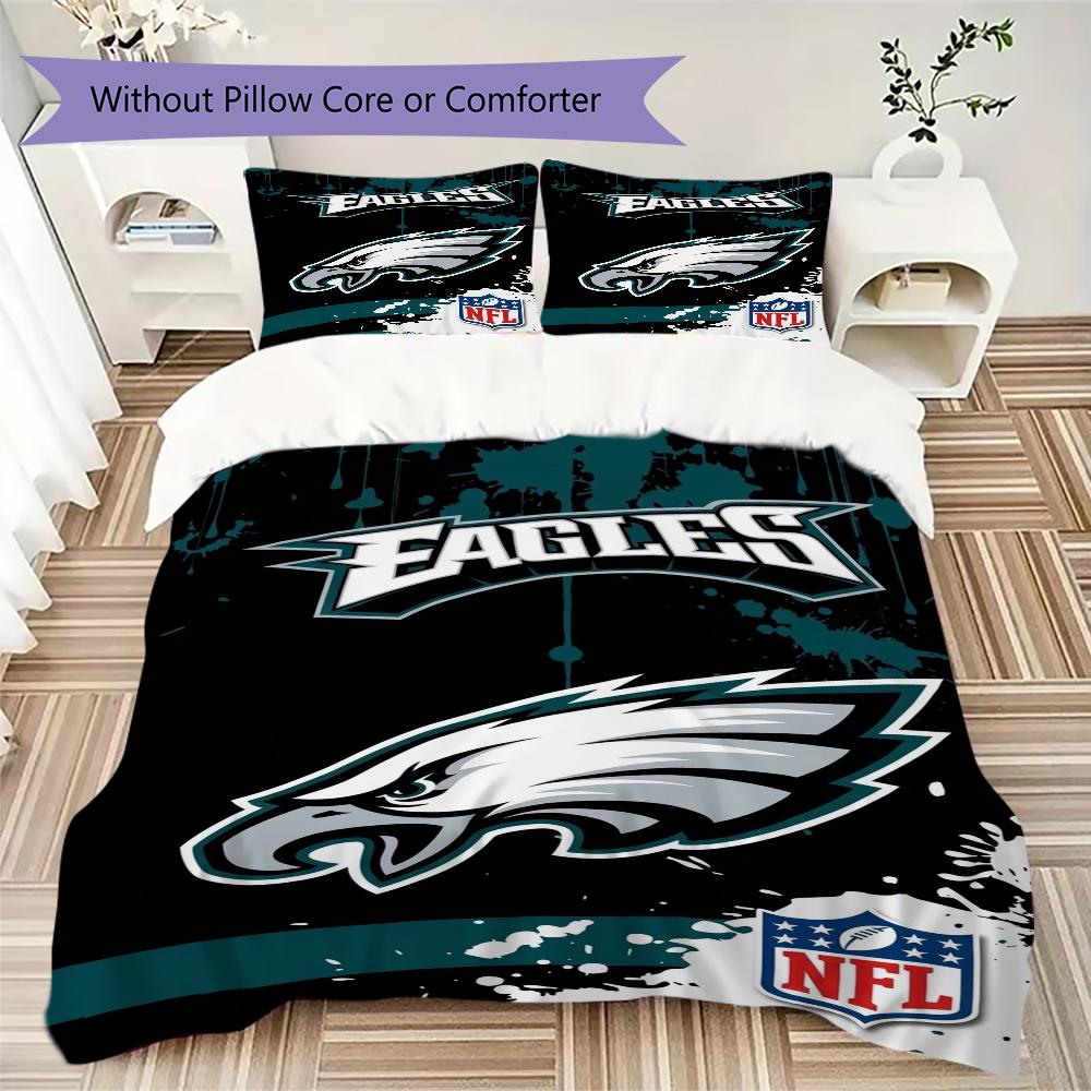 Philadelphia Eagles Pattern Bedding Uilt Set Uilt Cover Pillowcase Home Decoration Birthday Gift (1*duvet Cover + 2*pillowcase Without Core)