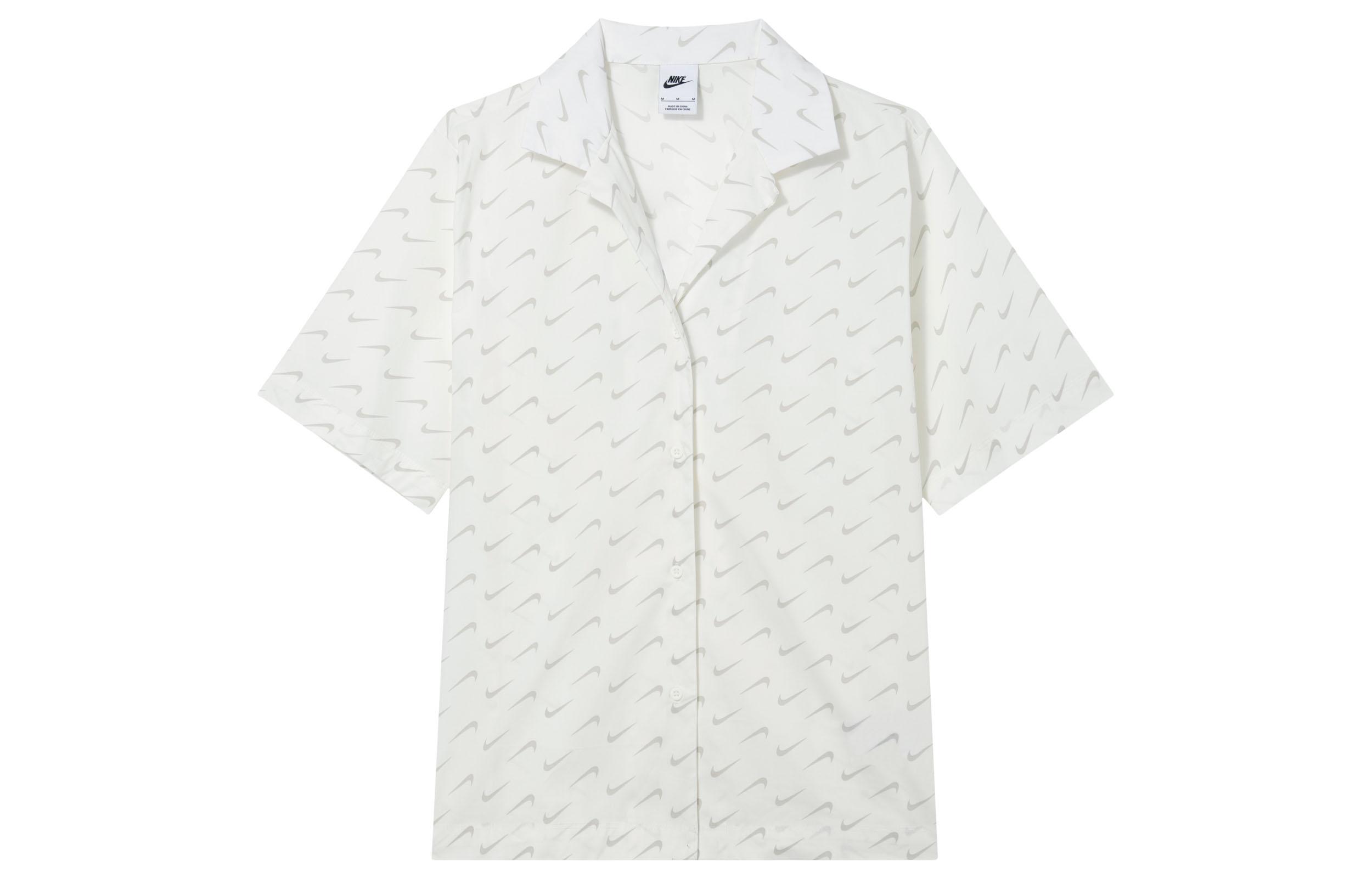 Nike Shirts Women s Sail White Cuban Collar Moderate Shirt DV7931-133 M
