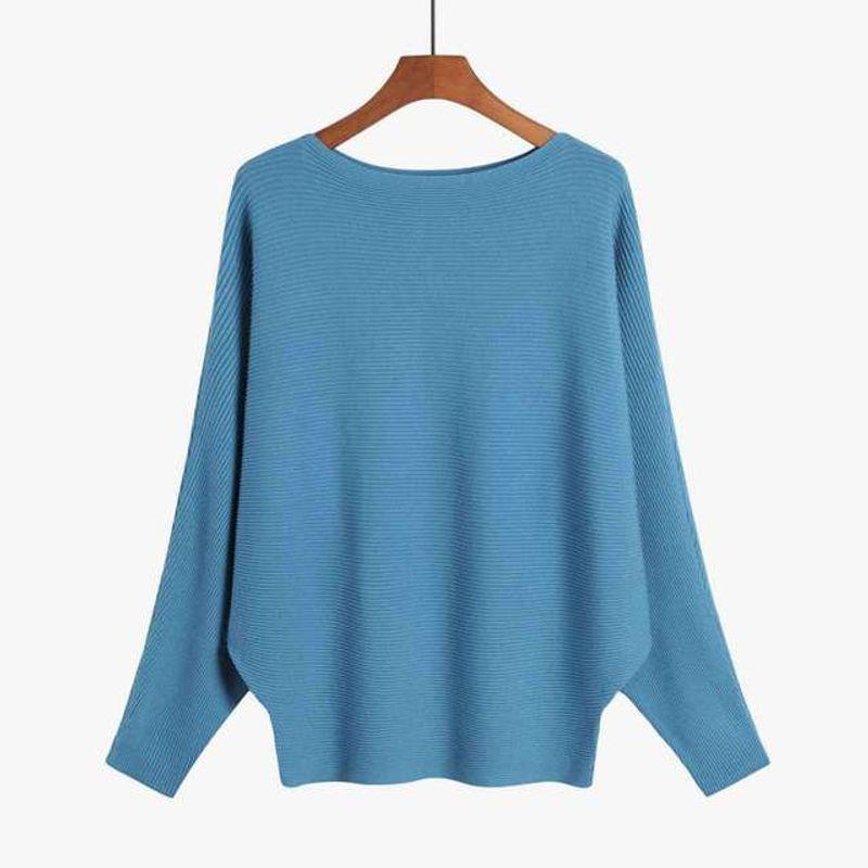 Loose Long Sleeve One-Line Collar Top Loose Long Sleeves off-Shoulder Top Female