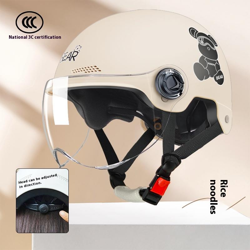 Electric Vehicle, Motorcycle, Women's Summer Battery Car, Half Helmet, Men's Four-season Universal Safety Helmet