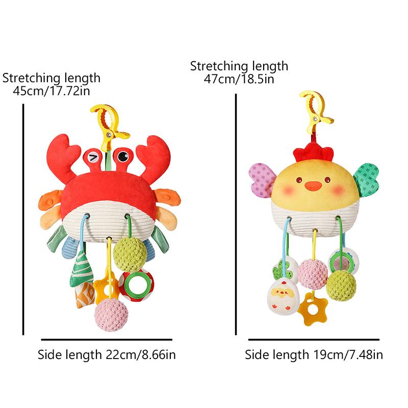 Cama de Bebé Colgante Cordón Juguete de Alegría Sonajeros para Bebé Recién Nacido Juguetes de Cuerda para Tirar Juguetes de Animales de Dibujos Animados Juguete Educativo Montessori para Bebé