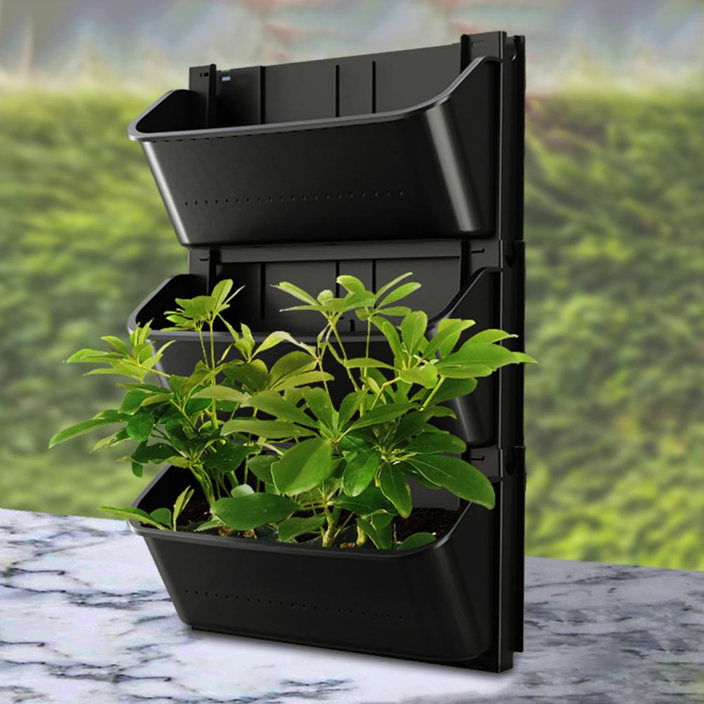 Wandgemonteerde Bloempot Verticale Tuinplanter Zelfwatergevende Wandplanter Set Stapelbare Verticale Bloempotten met Afvoergaatjes