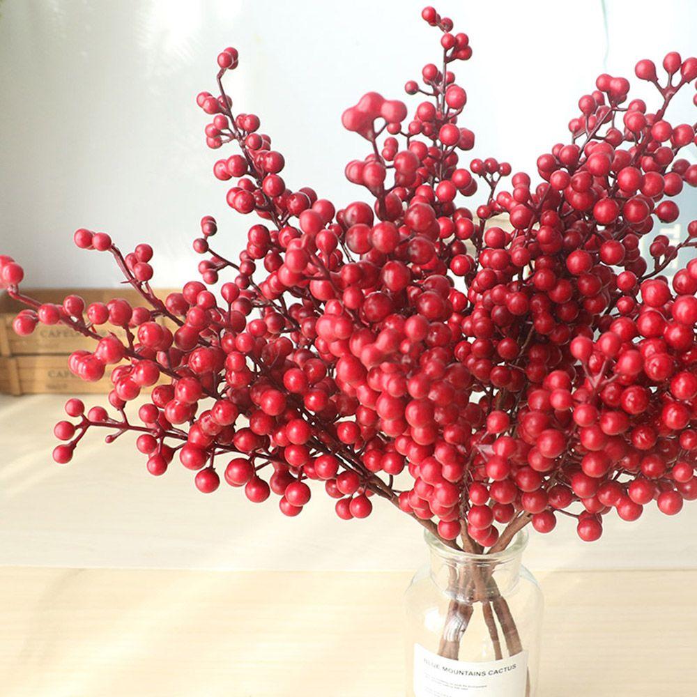 Red Berries Tree Festive Home Decor Party Berry Christmas Decoration Fake Flower Artificial Flower