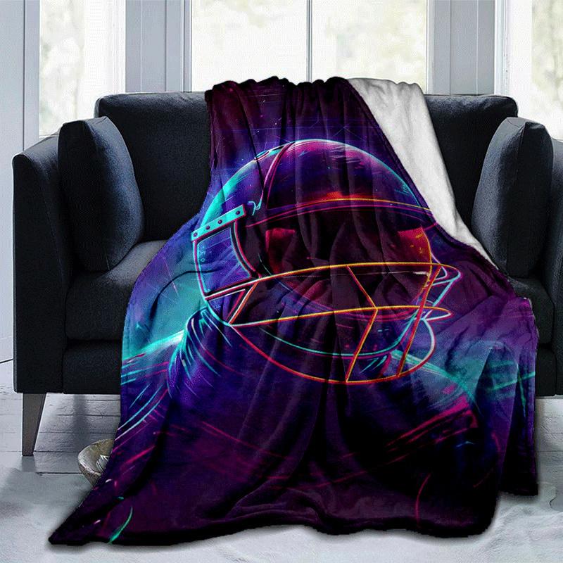 1pc Sports Printing Lightweight Flannel Blanket, Comfortable and Warm Blanket, for Camping Sofa Bed and Couch Office, Suitable for Gift Blank