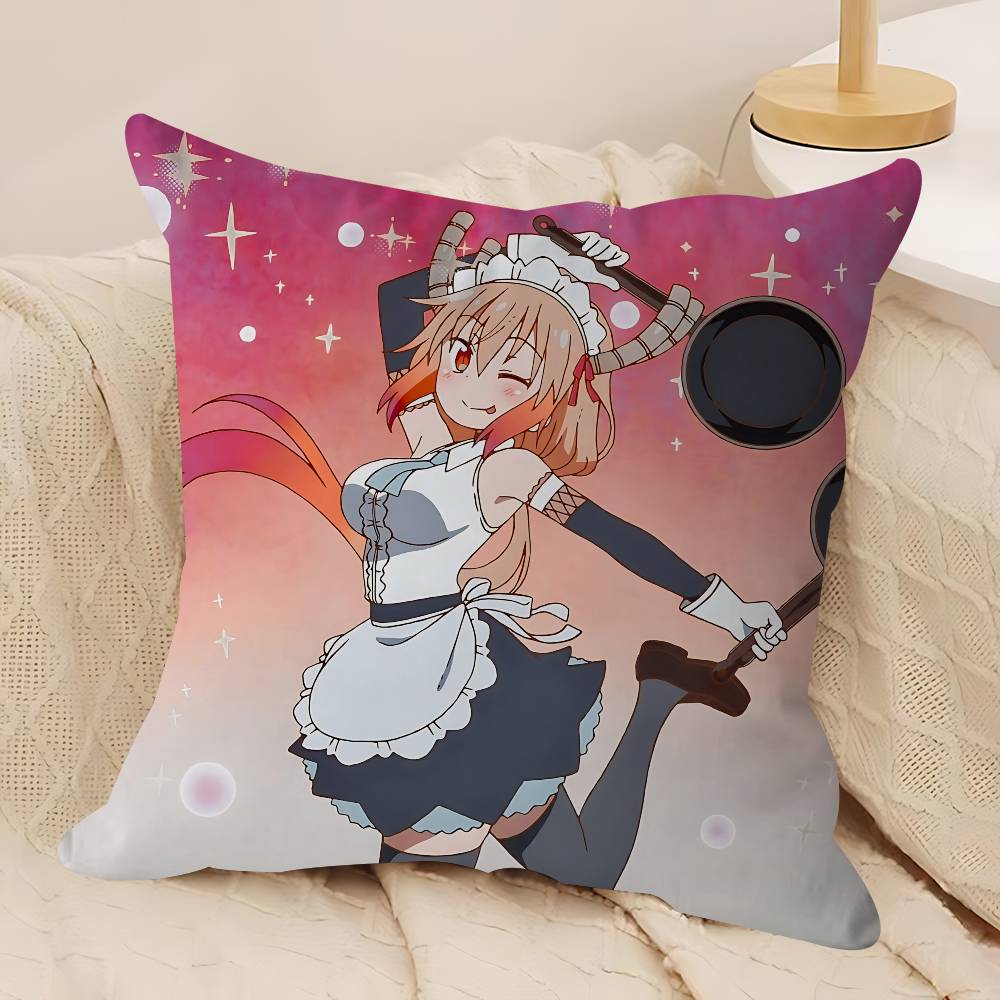 Anime D-Dragon-Maid Pillow Cushion Cover Pillowcase Living Room Sofa Home Decor Customized