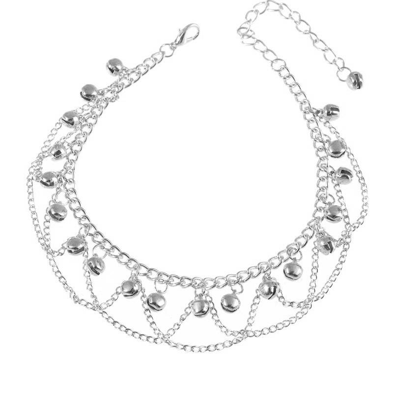 

Богемский многослойный браслет на ногу с подвеской-колокольчиком и кисточкой для женщин - Ретро пляжные украшения для ног