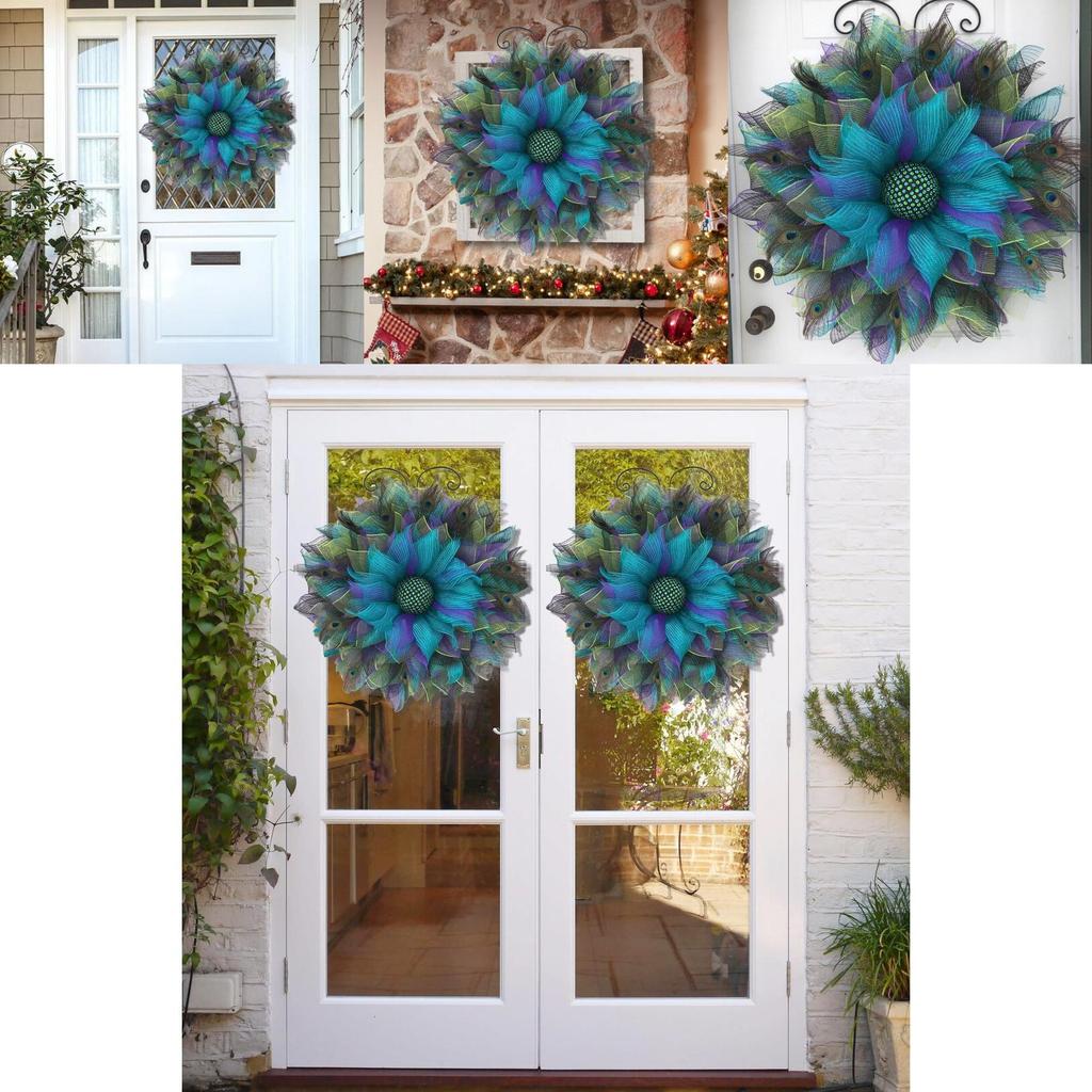 Peacock Feather Garland For Holiday Home Decor With Festive Charm For Christmas Celebration