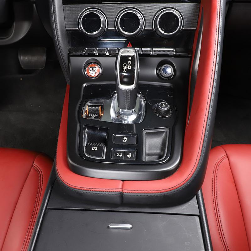 ABS Matte Black For Jaguar F-TYPE 2013-2024 Car Central Control Water Cup Panel Glass Lifting Frame Car Interior Accessories