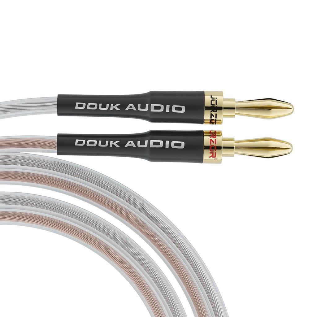 Nobsound 14AWG OFC Speaker Cable with Gold-Plated Banana Plugs, High Conductivity Design, Heat-Resistant for Home Theater and Audiophiles