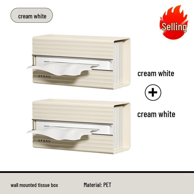 Luxurious Wall-Mounted Toilet Tissue Box: Punch-Free, Plastic Design for Home