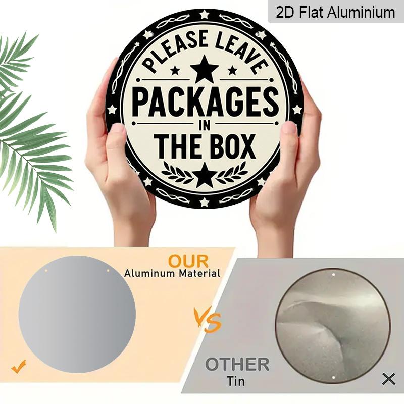 2D Flat, 1pc Vintage Round Aluminum Wall Sign with Star Emblem - Rustic Metal Wall Art Suitable for Home, Garage, Cafe - Multi- Holiday & Year-Round