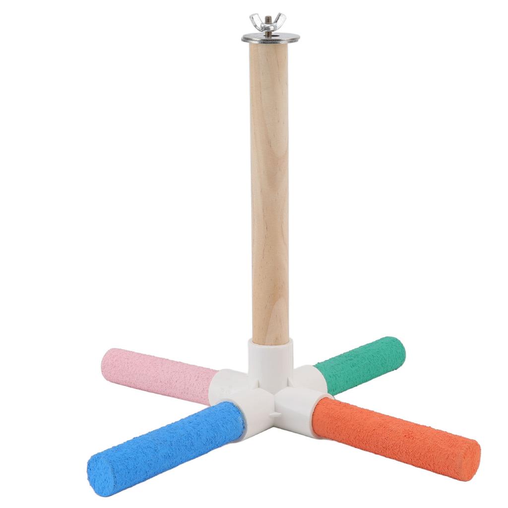 Parrot Cross Stand Stick Colorful Safe Healthy Matte Bird Cage Perch Stick with Nuts and Bolts for