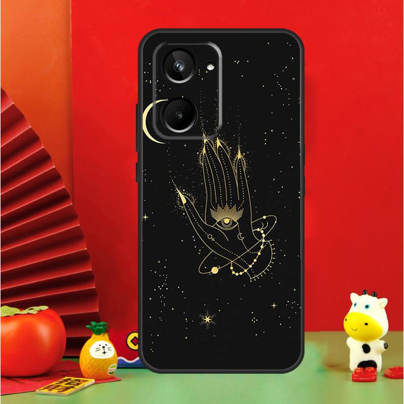 Fortune Telling Moon Stars Hands Art Case For Realme C67 C55 C53 C51 C35 C33 C31 C30 C25s C21Y GT Neo 6 GT5 9 10 11 12 Pro Plus
