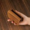 Vintage Genuine Leather Wallets Men's Women's Coin Purses Headphone Holder Portable Data Cable Headphone Storage Bag Card Holder