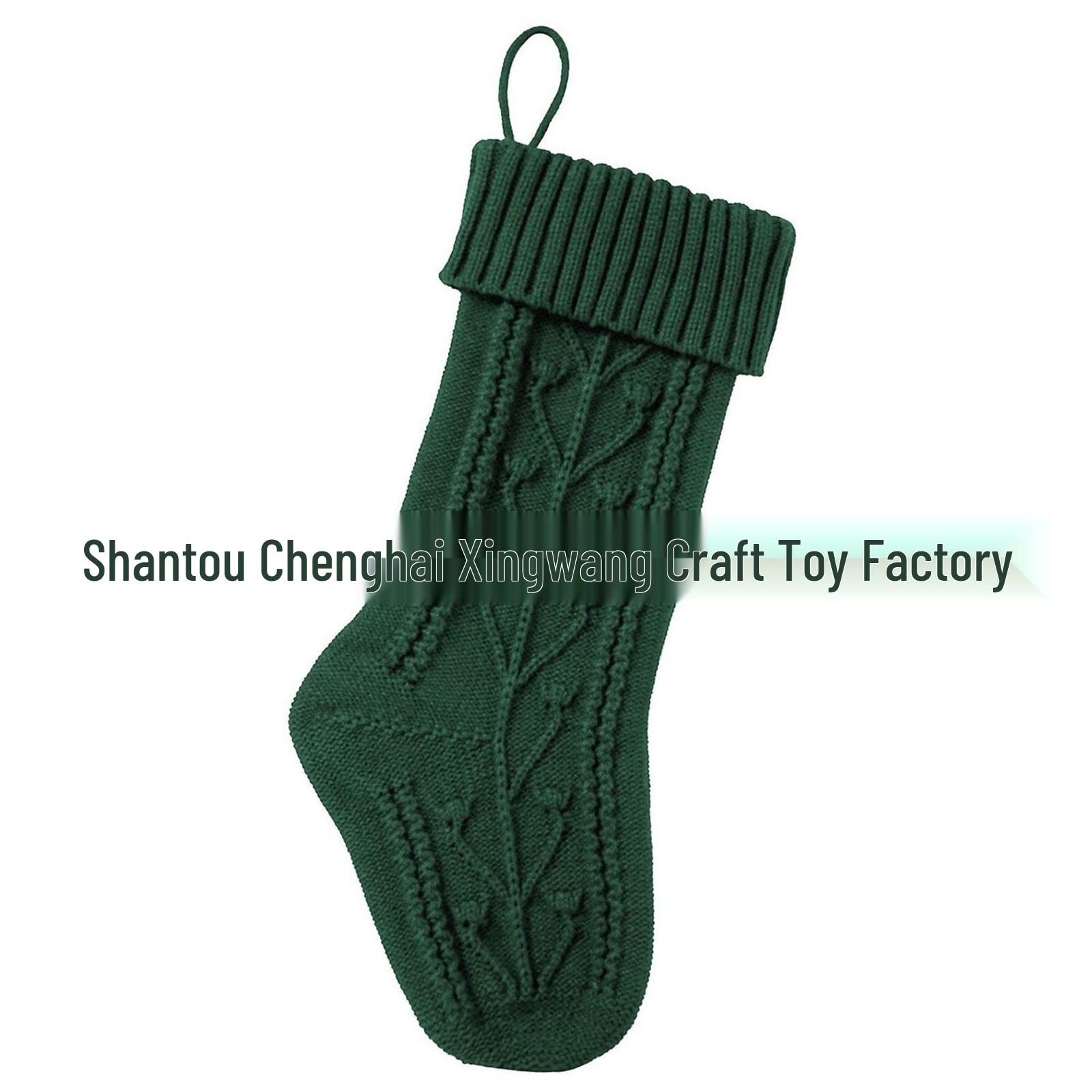 Festive Knitted Sock in Red, Green, and White