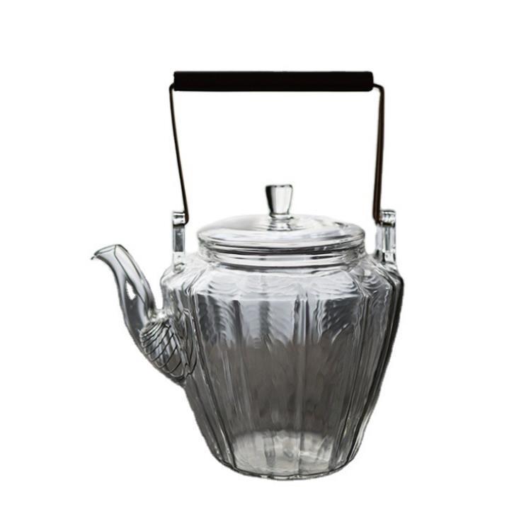 Borosilicate Glass & Purple Clay Teapot: Ideal for Boiling & Serving Tea | Household Tea Kettle Set