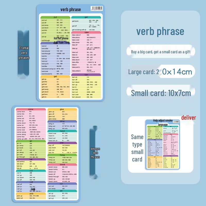 Junior High Chemistry & Physics Formula Cards: Equation Mnemonics & Periodic Table Learning Aids English Verb Phrases Card [Bank Card Material]
