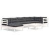 8-piece Garden Set with Cushions Solid Pine Wood